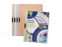 DOSSIER CON CLIP A4 310X225 PP PASTEL | 5 UNIDADES | (YES)