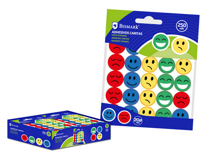 Gomets Adhesivos Caritas 20 mm Marca Poessa Bismark Pack 50 unidades Imagen principal del producto