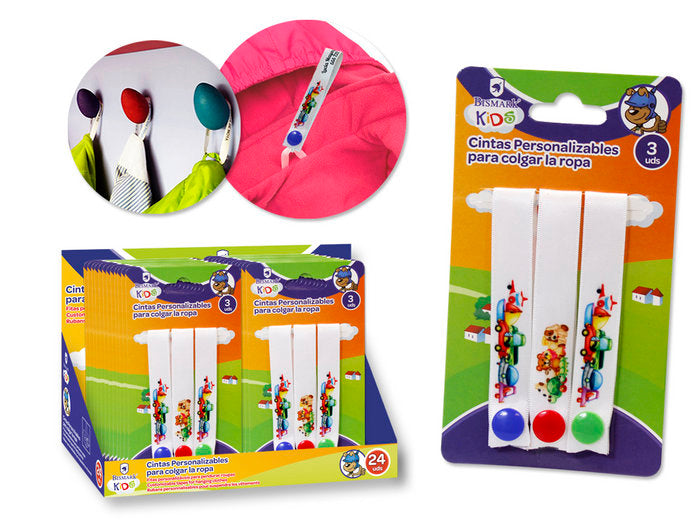 Cintas Cuelga Ropa Personalizables 8 Set de 3 Unidades POESSA BISMARK BASICO
