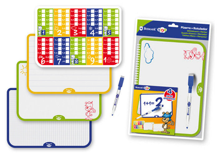 Pizarras surtidas set 2 uds con rotulador Poessa (Pack 18 uds)