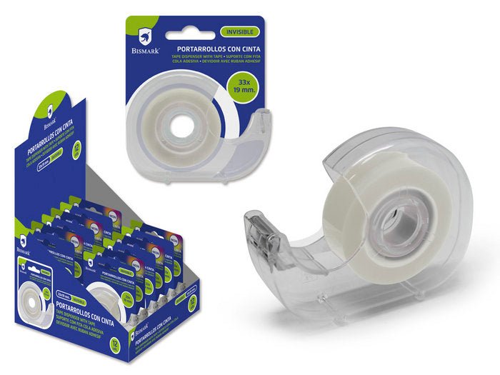 Portarrollos cinta adhesiva invisible 33x19 mm Bismark Marca Poessa Bismark Básico