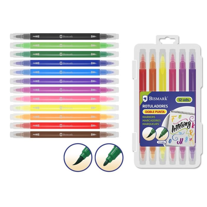 Rotulador Doble Punta Para Lettering 12U | Poessa Bismark Regalo | Pack 1 Unidades Imagen principal del producto