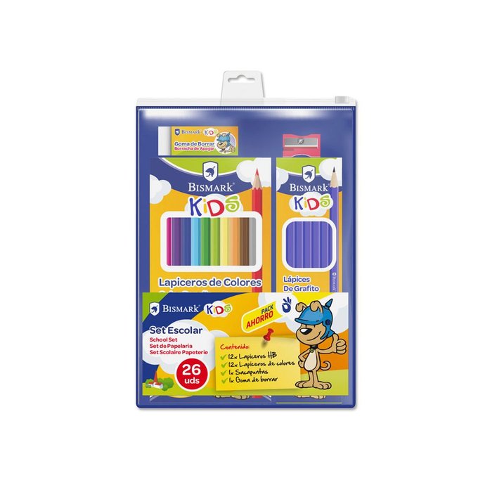 PACK MATERIAL ESCOLAR AHORRO KIDS 26 UDS | 1 UNIDADES | (POESSA BISMARK BASICO) Imagen principal del producto