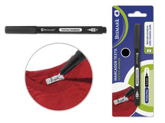 Rotulador Permanente Textil Color Negro 0,60Mm | Poessa Bismark Basico | Pack 12 Unidades