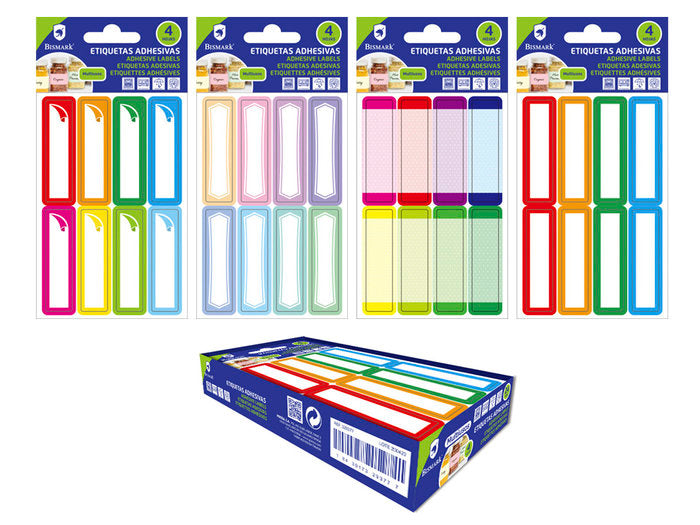 ETIQUETAS ADHESIVAS MULTIUSOS SUPER-RESISTENTES | 24 UNIDADES | (POESSA BISMARK BASICO) Imagen principal del producto