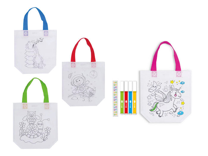 BOLSA PARA COLOREAR + 4 ROTULADORES LAVABLES Y STICKERS | POESSA BISMARK REGALO | ENVASE 12 UDS. UNIDAD | 18430173297102 Imagen principal del producto
