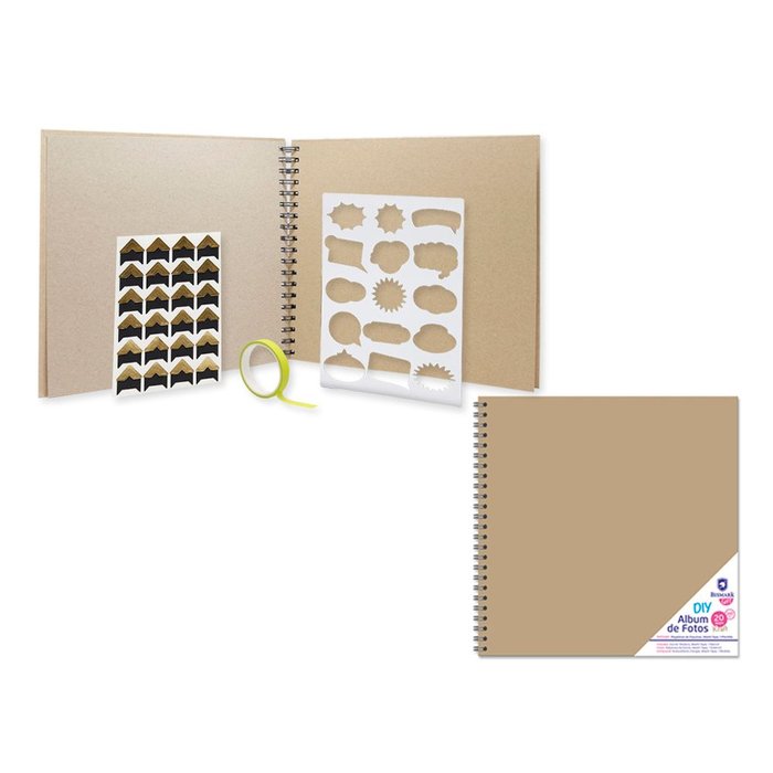 ALBUM FOTOS HOJAS KRAFT 25X25 CM - 20 HOJAS | 4 UNIDADES | (POESSA BISMARK REGALO)