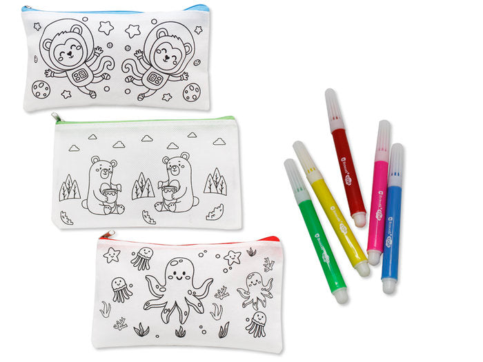 ESTUCHE PARA COLOREAR +5 MINI ROTULADORES LAVABLE | POESSA BISMARK REGALO