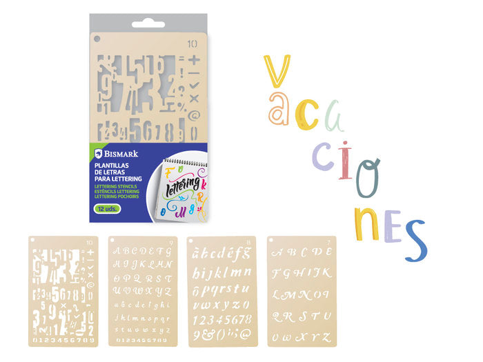 PLANTILLAS PP PARA LETTERING 12 ALFABETOS | 1 UNIDADES | (POESSA BISMARK REGALO) Imagen principal del producto