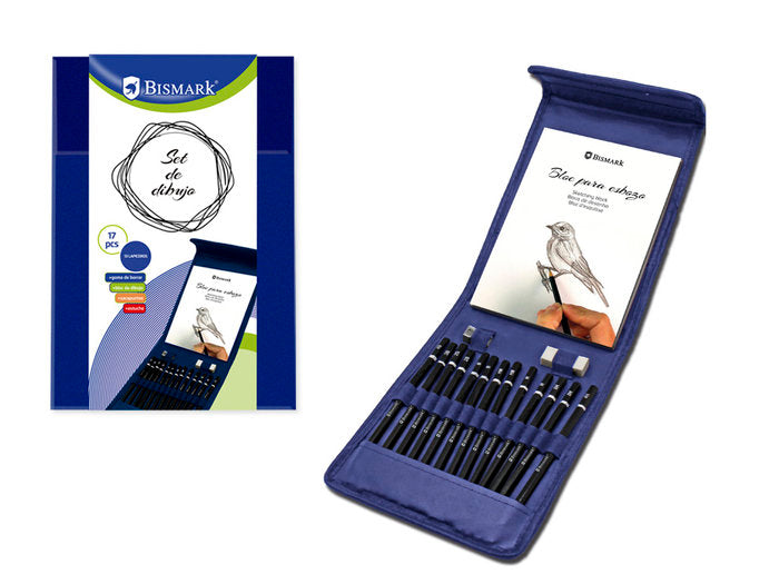 ESTUCHE PLEGABLE SET DE DIBUJO CON LAPICES | POESSA BISMARK BASICO
