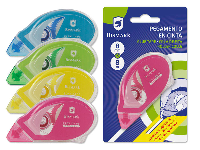 Cinta adhesiva con pegamento Bismark 8m x 8mm para manualidades y oficina Imagen principal del producto