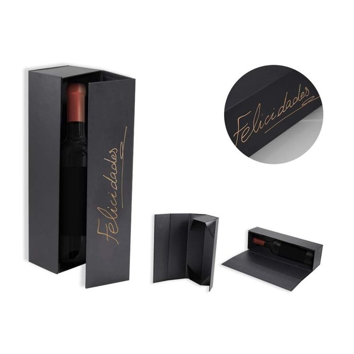 CAJA PLEGABLE RIGIDA PARA BOTELLAS CON ROTULADOR | POESSA BISMARK GIFT | 1 UNIDAD | 8430173305213 Imagen principal del producto
