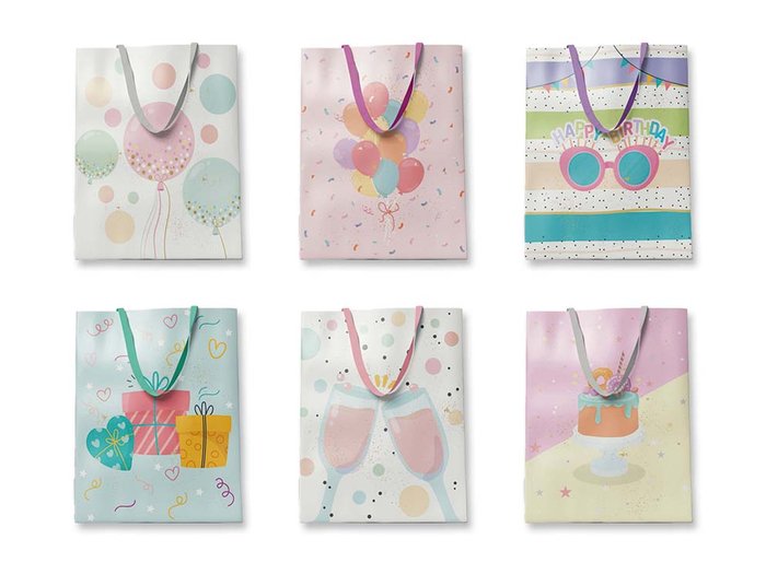BOLSA REGALO PAPEL CON FOIL CUMPLEAÃOS SURTIDAS | POESSA BISMARK REGALO | 1 UNIDAD | 18430173309485
