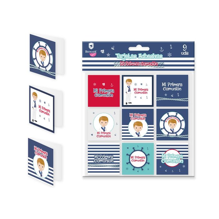 TARJETAS ADHESIVAS NIÑO MI PRIMERA COMUNION | POESSA BISMARK REGALO | ENVASE 24 UDS. UNIDAD | 18430173310122
