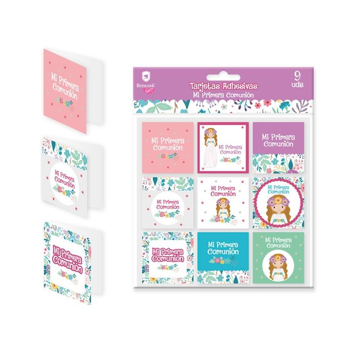 TARJETAS ADHESIVAS NIÑAS MI PRIMERA COMUNION | POESSA BISMARK REGALO | ENVASE 24 UDS. UNIDAD | 18430173310139 Imagen principal del producto