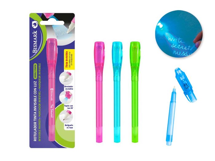 Boligrafo Tinta Invisible Doble Punta Colores Surtidos Marca Poessa Bismark