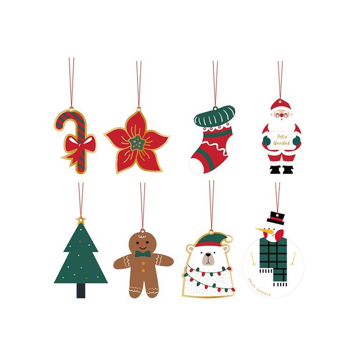 SET 4 TARJETAS COLGANTES ADORNOS NAVIDAD | BISMARK NAVIDAD | ENVASE 24 UDS. UNIDAD | 18430173316728 Imagen principal del producto