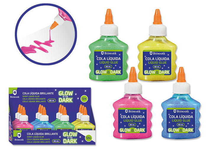EXPSOITOR 12 PEGAMENTO GLOW IN THE DARK 88ML | 12 UNIDADES | (POESSA BISMARK REGALO)