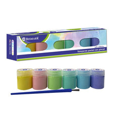 TEMPERAS 15ML CON PINCEL 6 COLORES PASTEL | 12 UNIDADES | (POESSA BISMARK BASICO)