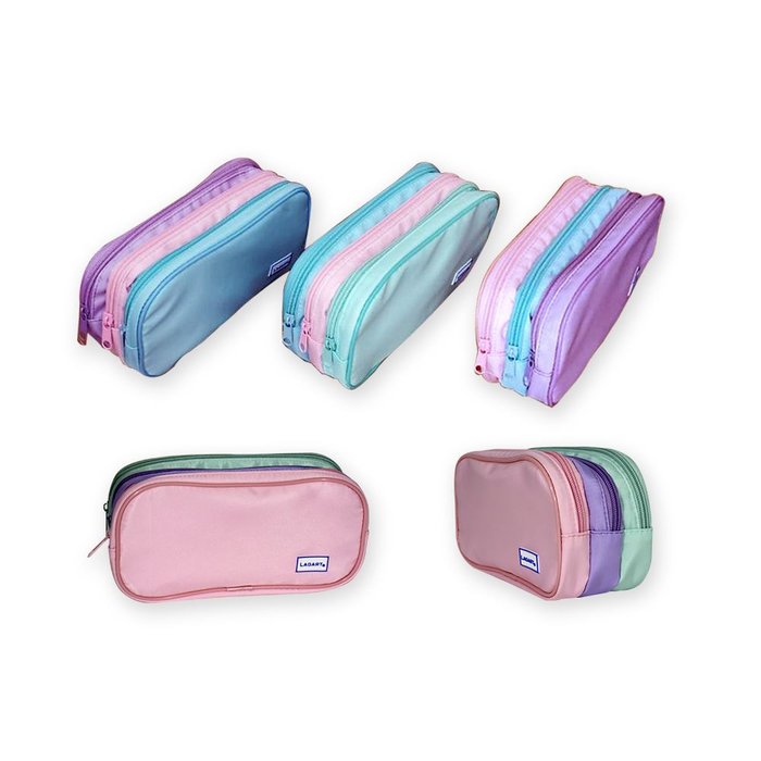 Portatodo 3 Cremalleras Rectangular Pastel LAGART Imagen principal del producto