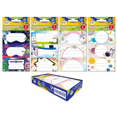 EXPOSITOR 24 PACK ETIQUETAS ADHESIVAS LIBROS KIDS 9U | 24 UNIDADES | (POESSA BISMARK BASICO)