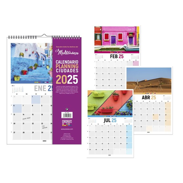 Calendario 2025 Vertical Mediterráneo INGRAF Imagen principal del producto