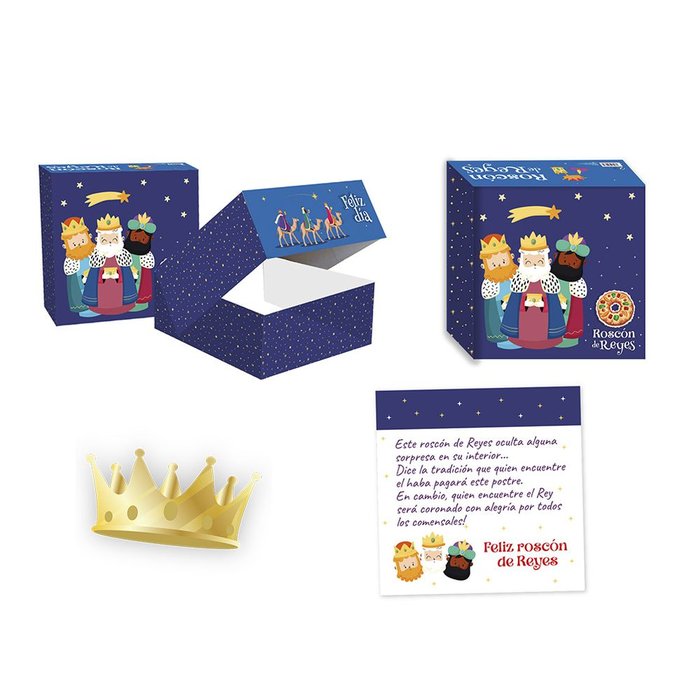 Caja Roscon Tarjeta y Corona Reyes Magos BISMARK Navidad Imagen principal del producto