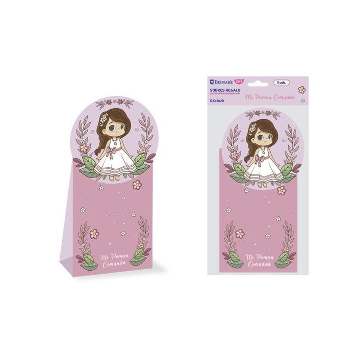 PACK 3 SOBRES REGALO NIÑA PRIMERA COMUNION | 10 UNIDADES | (POESSA BISMARK REGALO) Imagen principal del producto