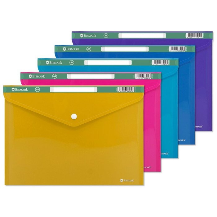 PP SOBRE PORTAD, C/ VELCRO + IDENTIF A4 330X235 NEON | 50 UNIDADES | (POESSA BISMARK BASICO)