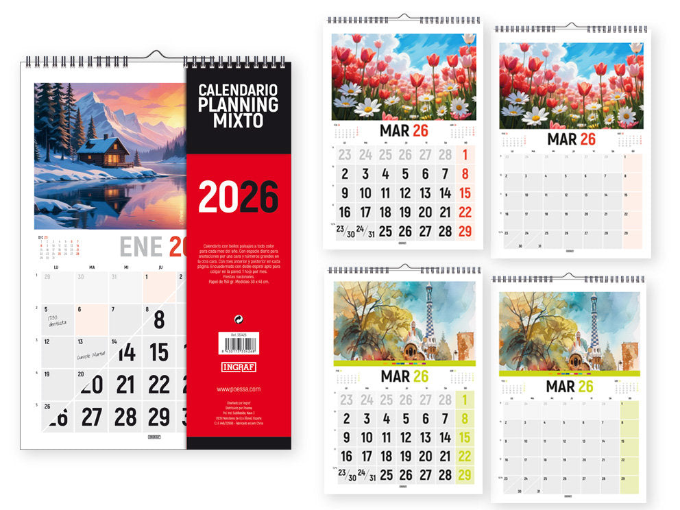 Calendario 2026 Vertical 4 Estaciones INGRAF Agendas Imagen principal del producto