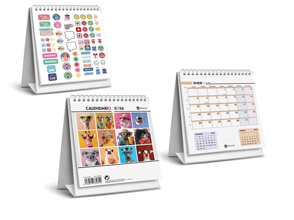 Calendario Sobremesa 2026 con Pegatinas INGRAF Agendas Imagen principal del producto