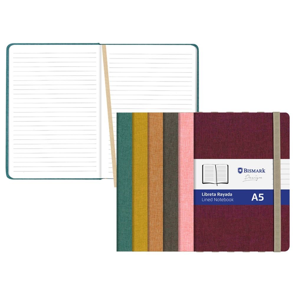 Libreta A5 Tapa Cotton con Goma POESSA BISMARK Básico