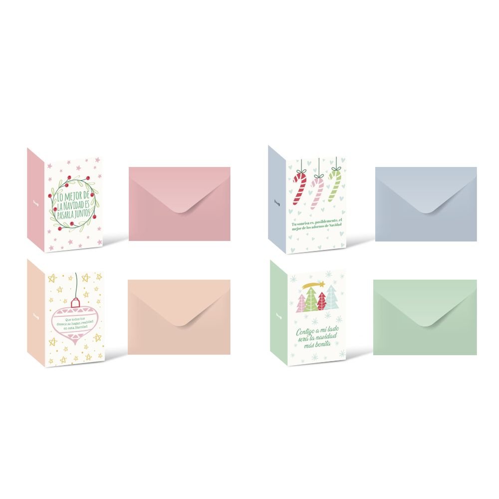 TARJETA FELICITACION NAVIDAD PASTEL | BISMARK NAVIDAD | ENVASE 24 UDS. UNIDAD | 18430173335651 Imagen principal del producto