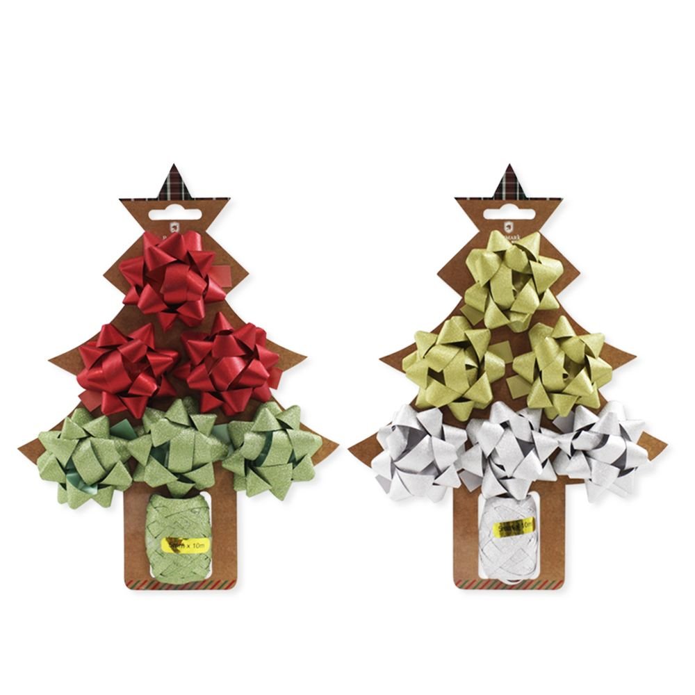 Cocas Árbol de Navidad 6 Piezas con Lazo BISMARK Navidad