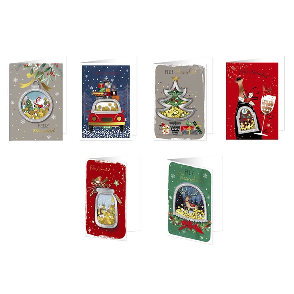 TARJETA FELICITACION NAVIDAD CONFETTI C/ SOBRE | BISMARK NAVIDAD | ENVASE 24 UDS. UNIDAD | 18430173336085 Imagen principal del producto