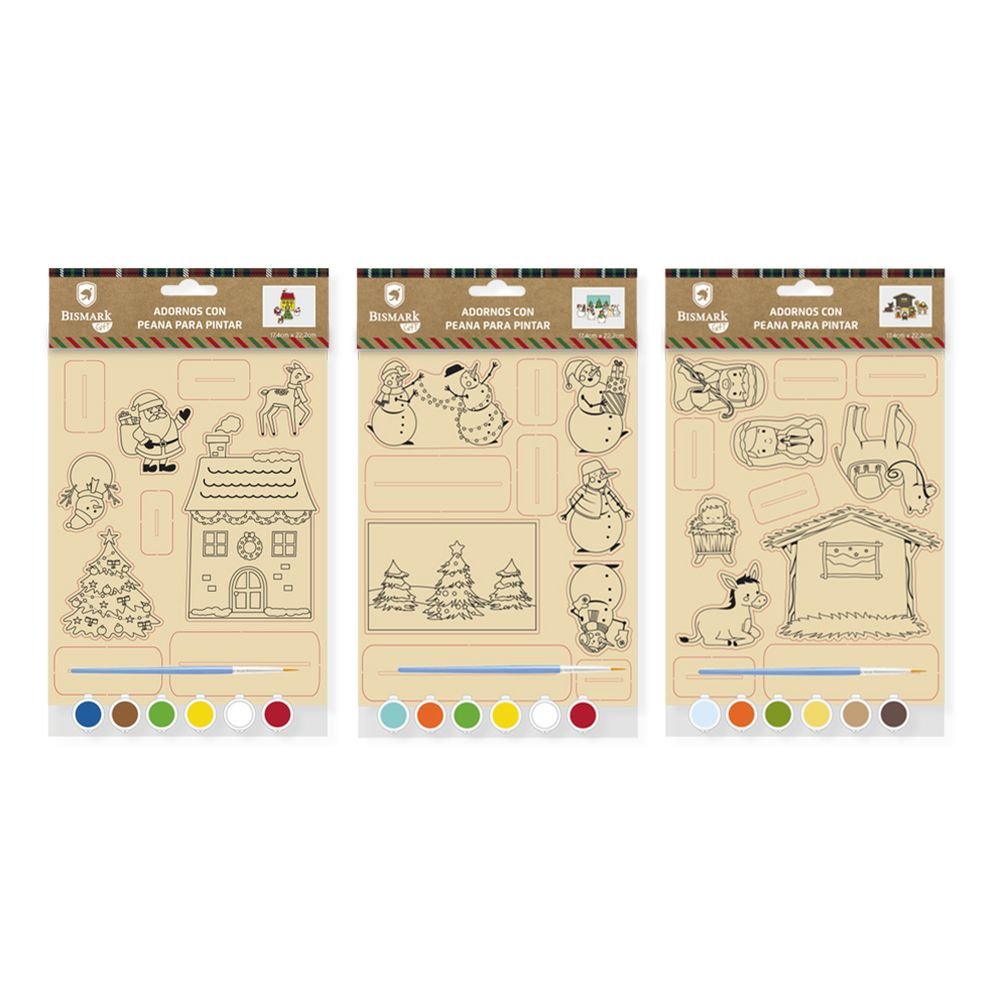 ADORNOS CON PEANA PARA PINTAR | BISMARK NAVIDAD | ENVASE 24 UDS. UNIDAD | 18430173336214
