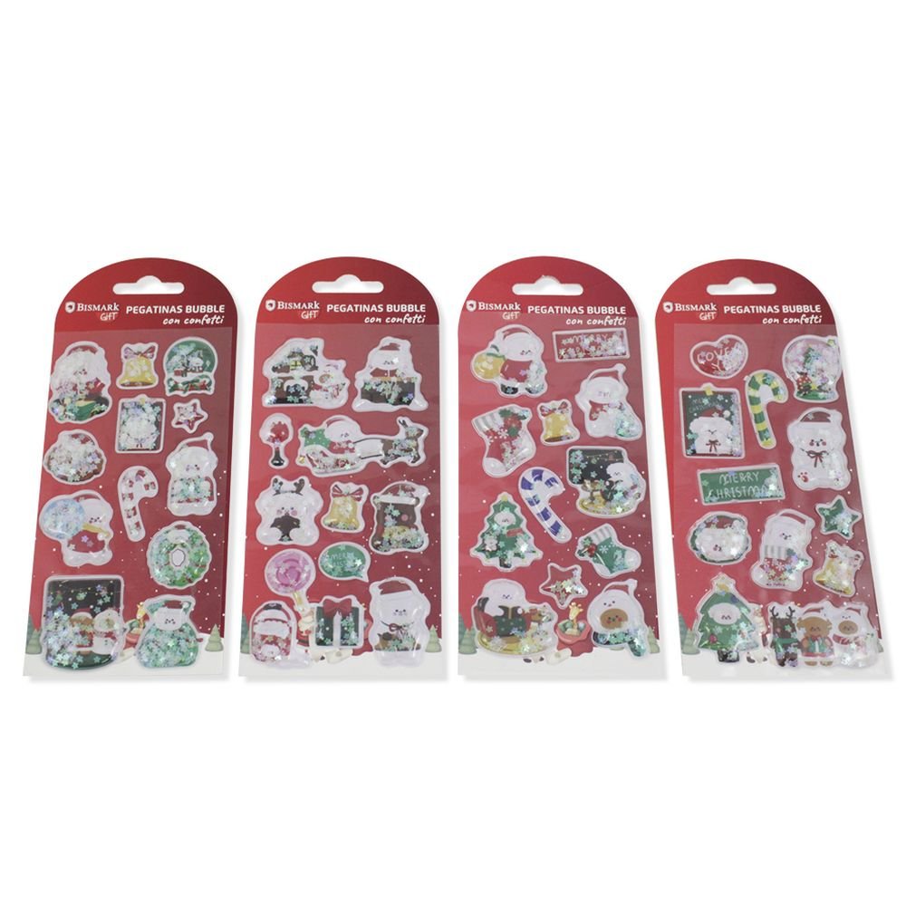 PEGATINAS BUBBLE CON CONFETTI | BISMARK NAVIDAD | ENVASE 24 UDS. UNIDAD | 18430173336221 Imagen principal del producto