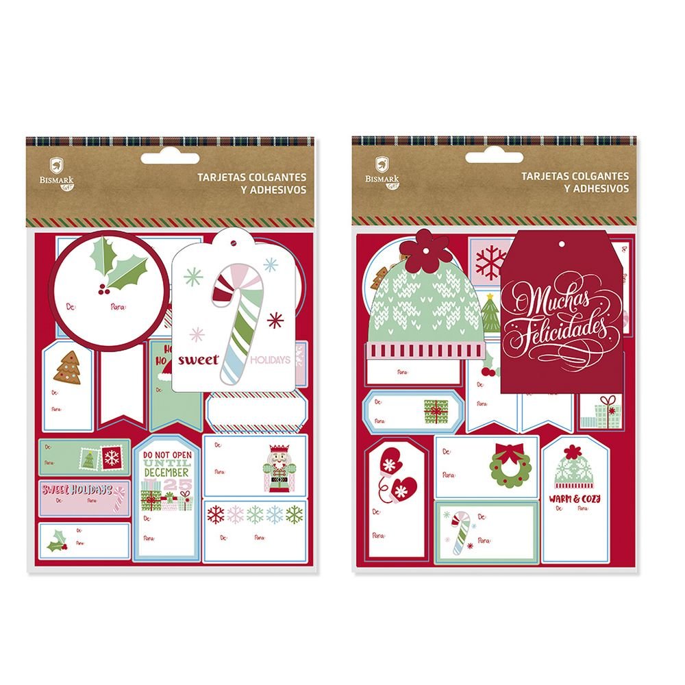 TARJETAS COLGANTES NAVIDAD Y ADHESIVOS | BISMARK NAVIDAD | ENVASE 12 UDS. UNIDAD | 18430173336238 Imagen principal del producto