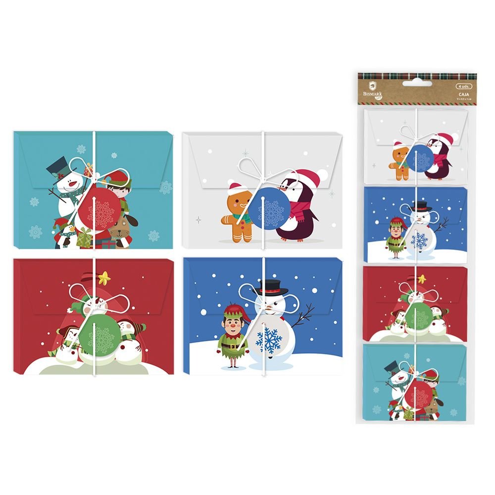 CAJA PARA REGALAR 4 UND | BISMARK NAVIDAD | 1 UNIDAD | 18430173336252