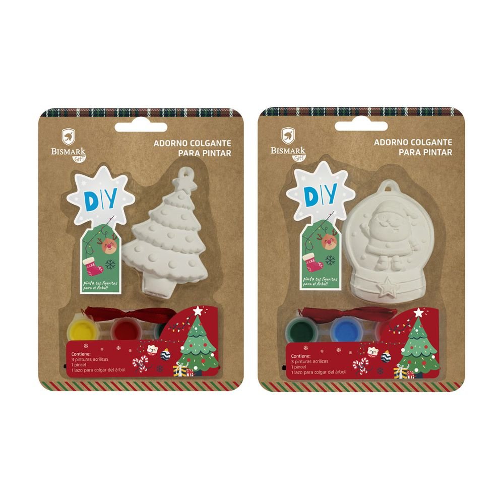 ADORNO COLGANTE NAVIDAD PARA PINTAR | BISMARK NAVIDAD | ENVASE 24 UDS. UNIDAD | 18430173336306