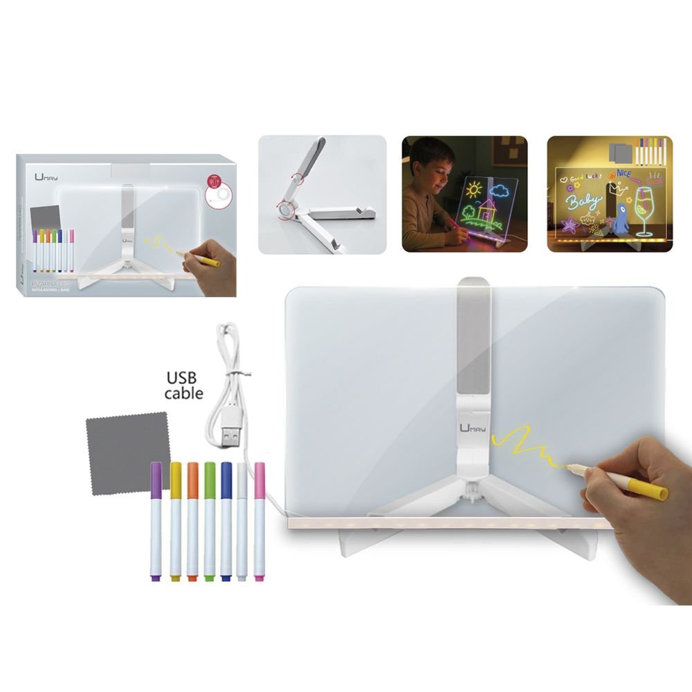 Pizarra LED con Rotuladores y Base UMAY Imagen principal del producto