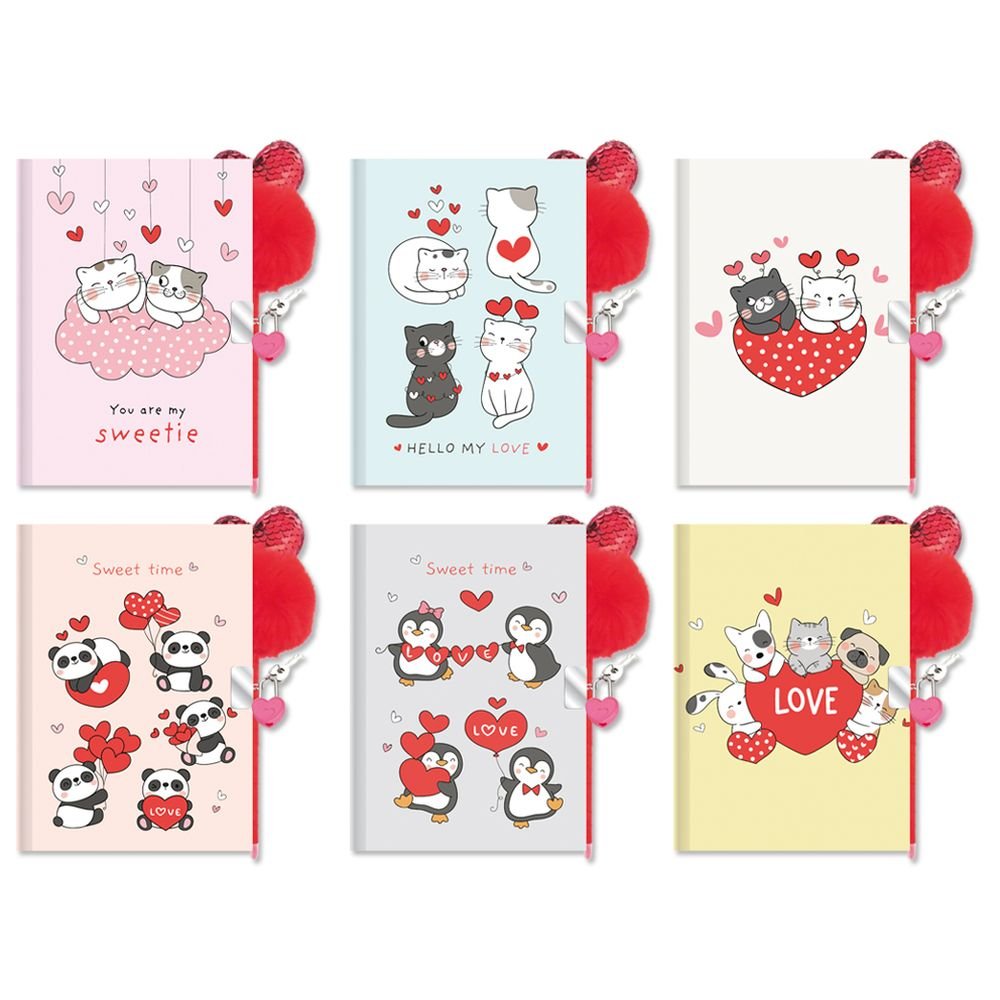 Expositor 12 Diarios con Bolígrafos Pompom Love You Marca Poessa Bismark Gift Imagen principal del producto