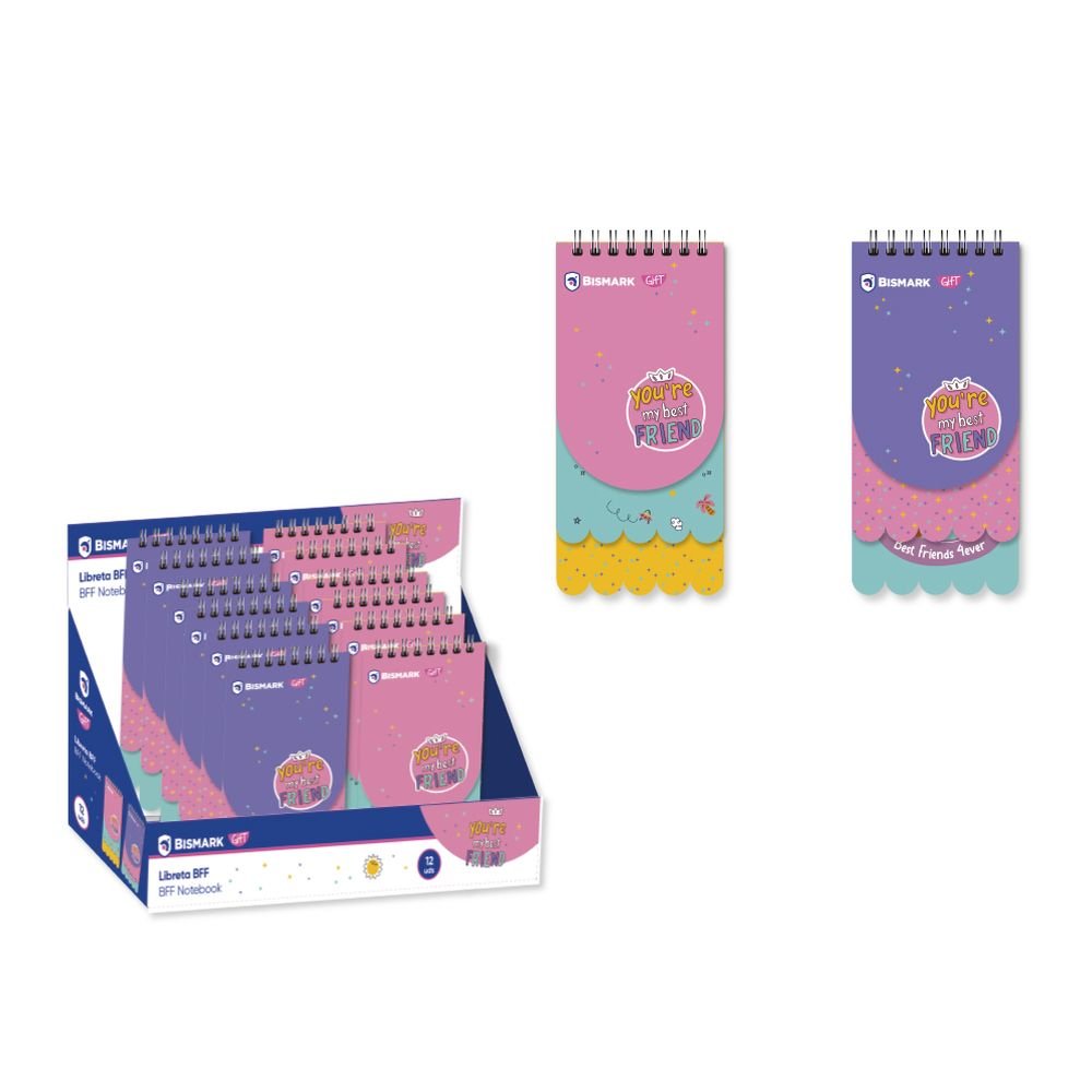 EXPOSITOR 12 BFF LIBRETA DE NOTAS | POESSA BISMARK GIFT | ENVASE 12 UDS. UNIDAD | 18430173337815