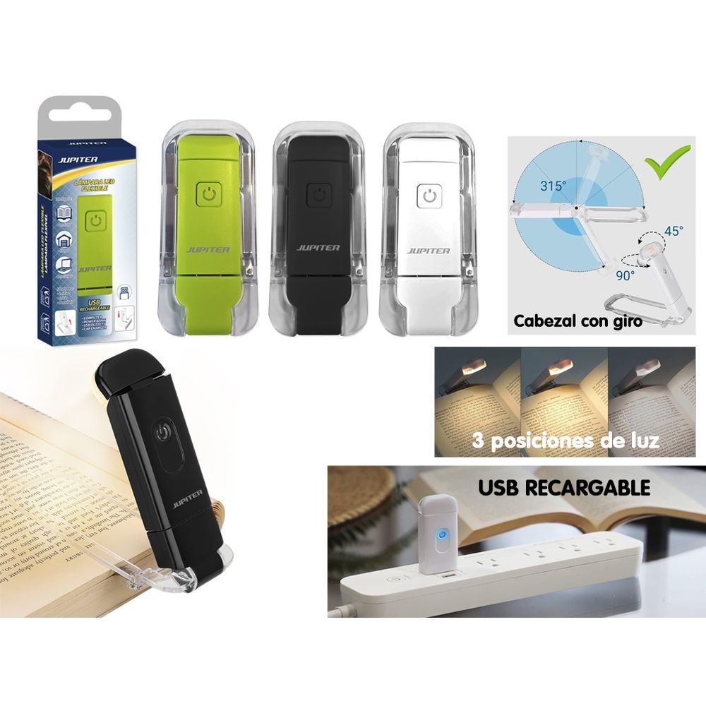 LAMPARA LECTURA LED FLEXIBLE DE VIAJE | LAGART | 1 UNIDAD | 8430173338068 Imagen principal del producto