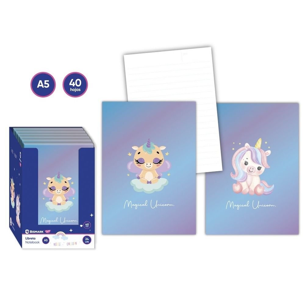 Libreta Grapada Magical Unicornio Marca Poessa Bismark Gift Imagen principal del producto