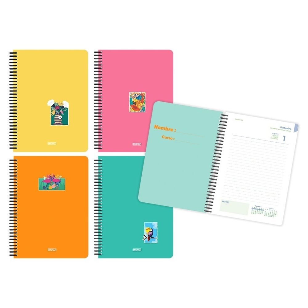 Agenda escolar 26/27 Tropical 4º día páginas con foil INGRAF Agendas Imagen principal del producto