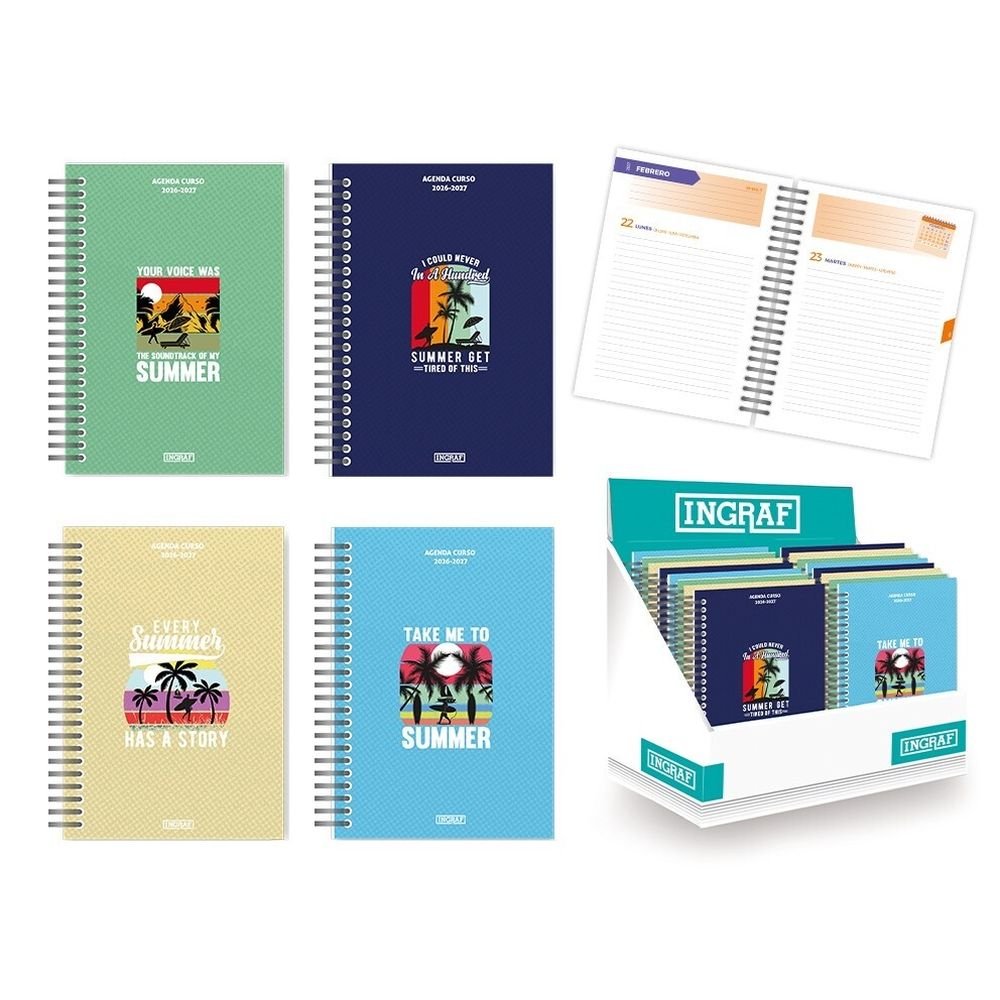 Agenda escolar 26/27 Summer 8º día página carton INGRAF Agendas Imagen principal del producto