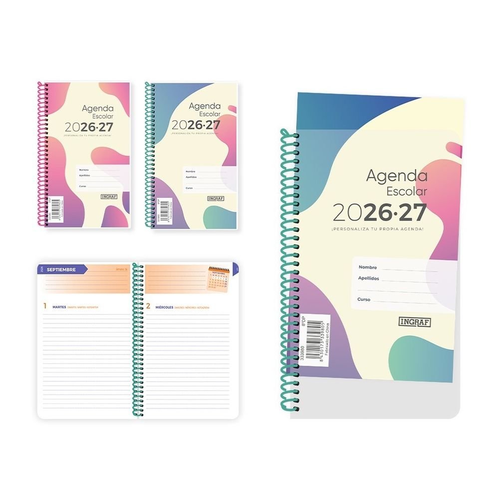 Agenda escolar 26/27 personalizable 8º día página INGRAF Agendas Imagen principal del producto