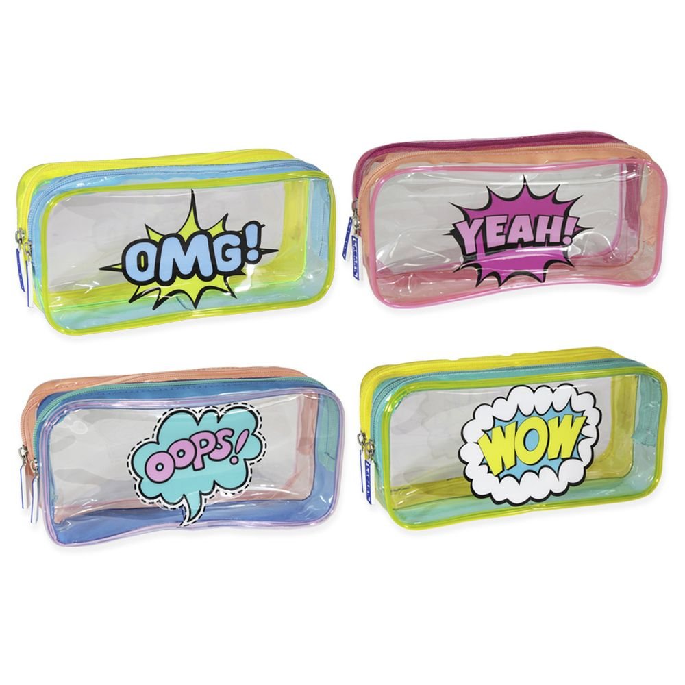 Portatodo Transparente PVC Doble Comic Surtidos LAGART Imagen principal del producto