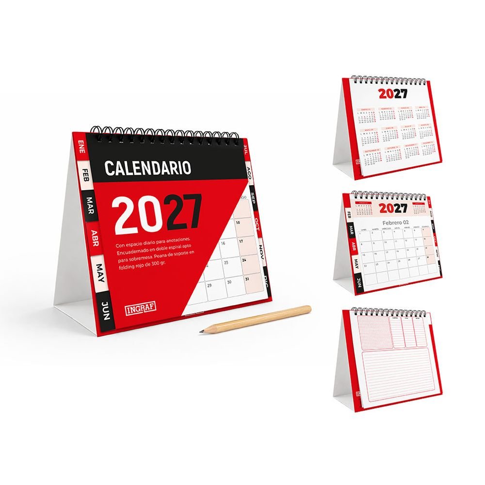 Calendario 2027 Vertical con Guías y Lapicero INGRAF Agendas Imagen principal del producto